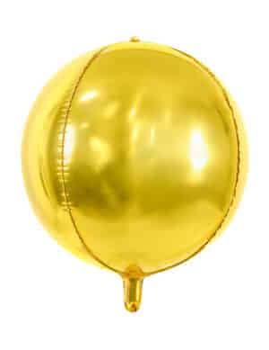 Runder Aluminium-Ballon Raumdekoration gold 40 cm