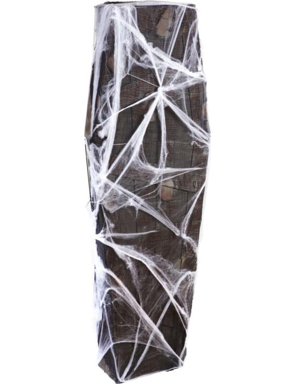 Sarg mit Spinnennetz Halloween-Deko schwarz-grau 54x160cm