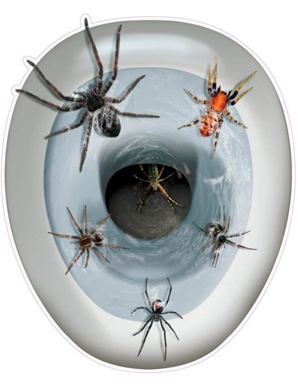 Schaurige Spinne Halloween Toiletten-Sticker bunt 30x43cm