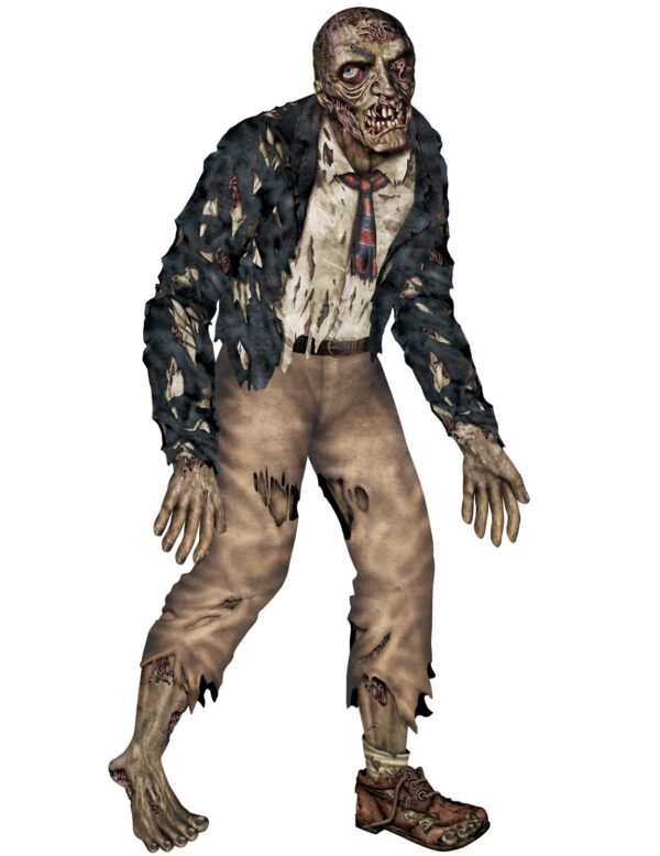Schlurfender Zombie Halloween Deko-Pappfigur bunt 182cm