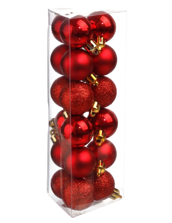 Schöne Christbaumkugeln Weihnachts-Hängedeko 18 Stück rot 3 cm