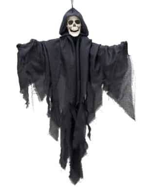Schwebender Skelett-Geist Halloween-Hängedeko grau 90cm