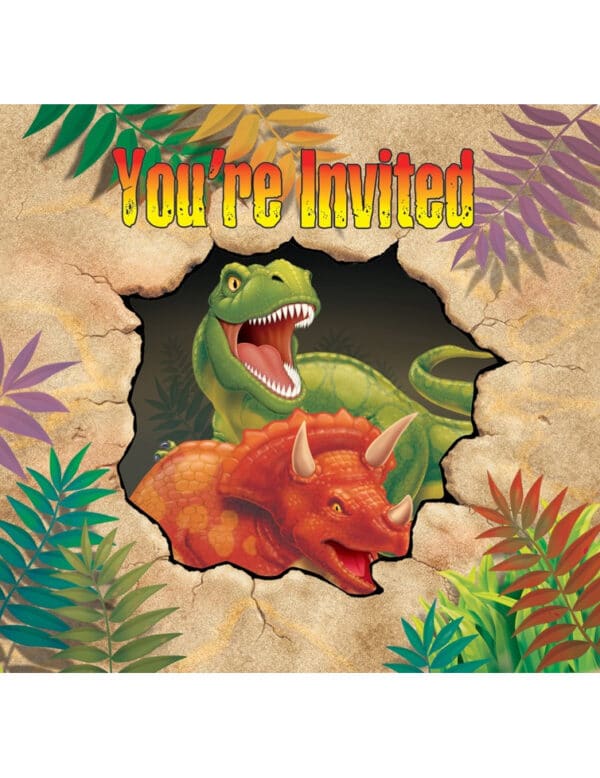 Set Einladungskarten Dinosaurier