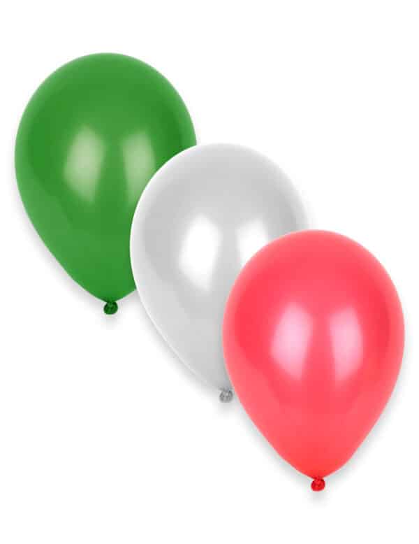 Set Luftballons Weiß Grün und Rot