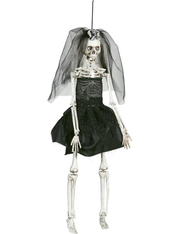 Skelett-Braut Halloween-Hängedeko schwarz-weiss 42cm
