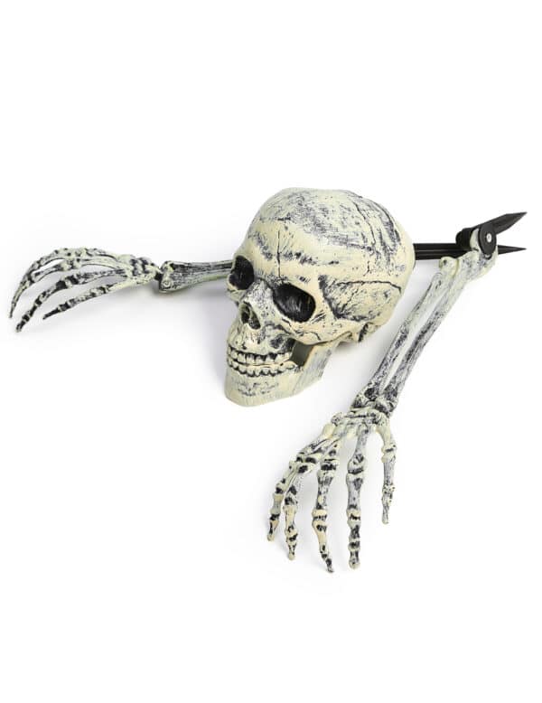 Skelett-Dekorartion für den Garten Skelett-Teile Halloween Dekoration 3-teilig beige Arme 38 cm Schädel 15