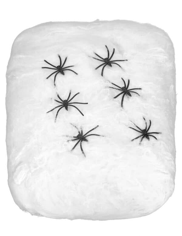 Spinnennetz mit Spinnen Halloween-Deko weiss 100 g 35qm