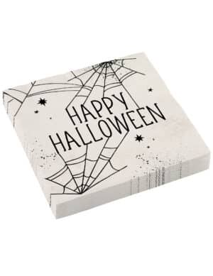 Spinnennetz Papierservietten Happy Halloween 16 Stück 33 x 33 cm