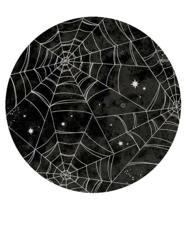 Spinnennetz Pappteller Halloween schwarz-weiß 8 Stück 23 cm