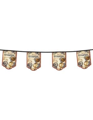 Steampunk-Wimpelgirlande Partydeko 11 Wimpel bunt 4 m