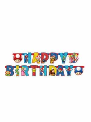 Super Mario Geburtstagsgirlande Happy Birthday bunt 1