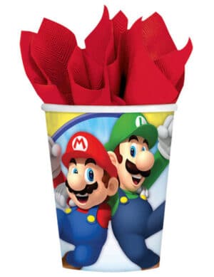Super Mario und Luigi Pappbecher Nintendo Lizenzartikel 8 Stück bunt 266ml