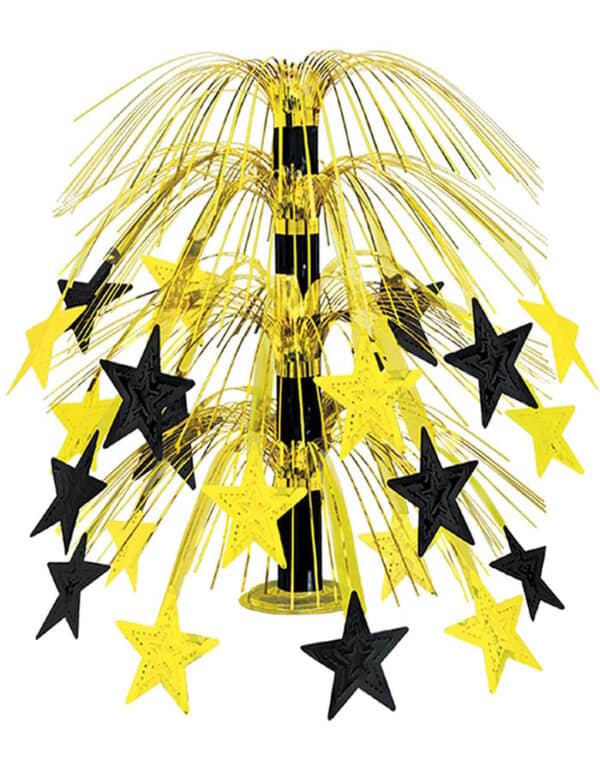 Tischdeko Silvester mit Sternen schwarz-gold