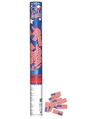 USA-Konfettikanone Partydeko blau-rot 60 cm