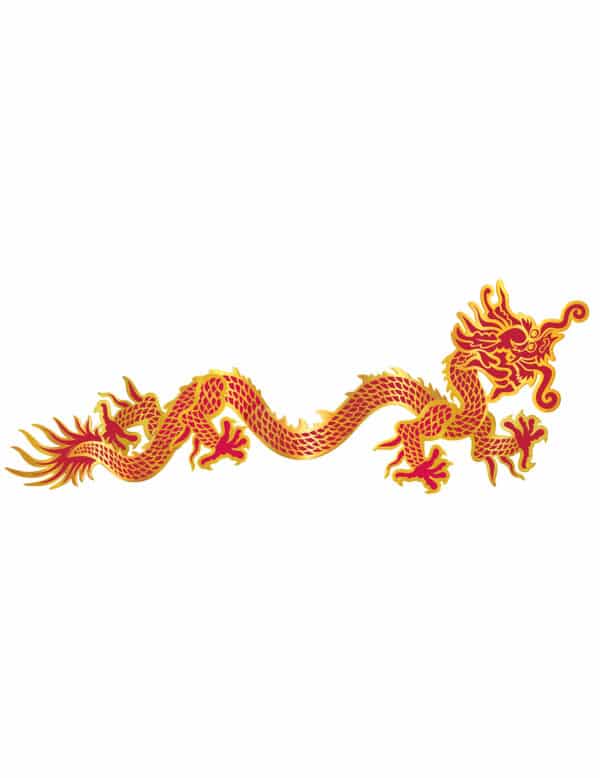 Wanddeko Chinesischer Drache Neujahr rot-gold 92cm