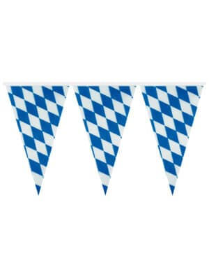 Wimpelkette Bayern Party-Deko blau-weiss 400x26cm