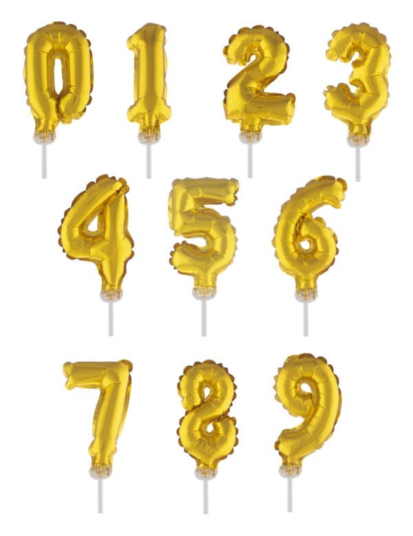 Zahlen-Kuchendeko Geburtstags-Deko goldfarben 12
